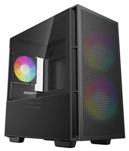 корпус Deepcool CH360 WH без БП, боковое окно (закаленное стекло), 2x140мм ARGB LED вентилятор спереди и 1x120мм ARGB LED вентилятор сзади, белый, mATX (R-CH360-WHAPE3-G-1)