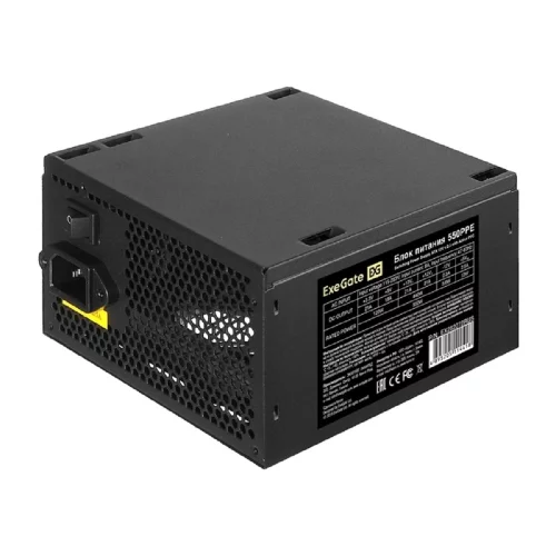 Блок питания ATX Exegate 550PPE EX282072RUS-PC 550W, PC, black, APFC, 12cm, 24p+(4+4)p PCI-E, 3*IDE, 5*SATA, FDD + кабель 220V в комплекте