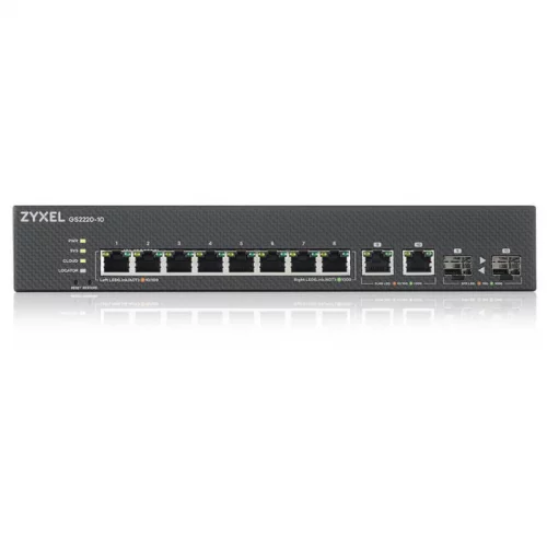 Коммутатор/ ZYXEL NebulaFlex Pro GS2220-10 Hybrid L2 Switch, rack 19 