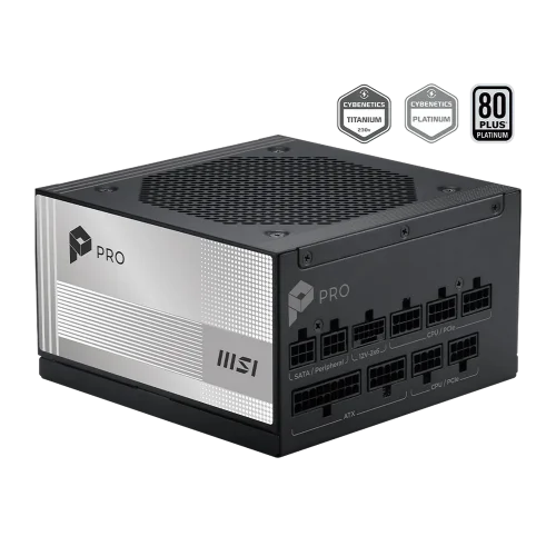 Блок питания MSI PRO A850PL PCIE5 850W, 80+ Platinum, полностью модульный, ATX 3.1, PCIE5.1, RTL (306-7ZPLY11-HD8) фото 2