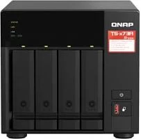 Сетевое хранилище без дисков/ SMB QNAP TS-473A-8G NAS, 4-tray w/o HDD, 2xM.2 SSD Slot. Quad-сore AMD Ryzen Embedded V1500B 2.2 GHz, 8GB DDR4 (1 x 8GB) up to 64GB (2 x 32GB), 2x 2.5 Gigabit LAN