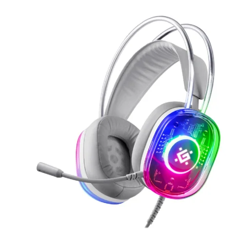 Гарнитура игровая проводная DEFENDER Cyborg белый (USB, RGB, кабель 2м) (64575)