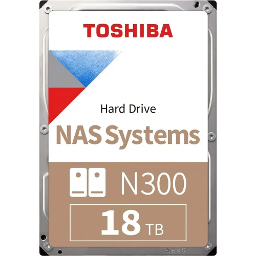 Жесткий диск/ HDD Toshiba N300 NAS SATA3 3.5 18TB 7200 512Mb 6Gb/ s 1 year warranty (HDWG51JXZSTA)
