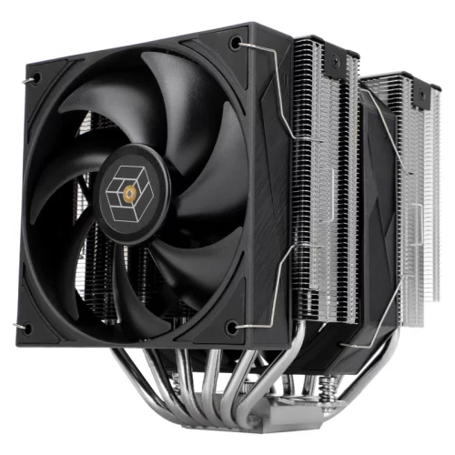 Кулер для процессора/ Thermalright Royal Pretor 130 (4-pin PWM, 158mm, Ni/Cu, 6x6mm, 1x120+1x130mm, 80.45CFM/81.88CFM, 29.4dBA/28.3dBA, 2150PM/1750RPM, S: 1200, 1700, 1851, 2011, 2066, 115X, AM4, AM5, silver, black) (RP130)