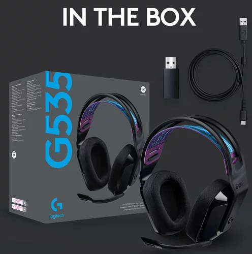 Гарнитура/ Logitech Headset G535 LIGHTSPEED Wireless Gaming BLACK- Retail (981-000972) фото 10