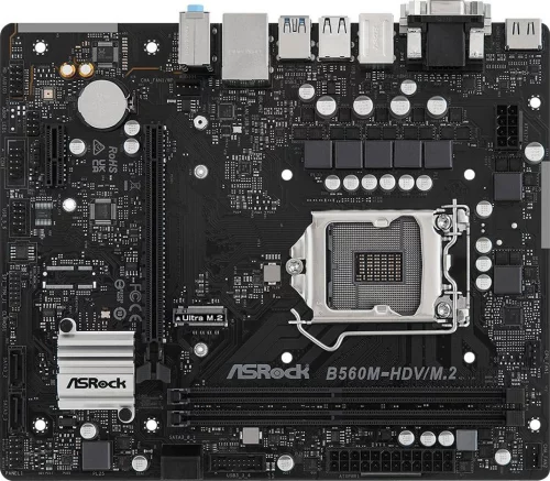 ASROCK B560M-HDV/M.2, LGA1200, B560, 2*DDR4, HDMI+DVI+D-Sub, 4xSATA3 6.0, M.2 Socket,2xUSB 3.2, 4xUSB2.0, mATX; 90-MXBLE0-A0UAYZ