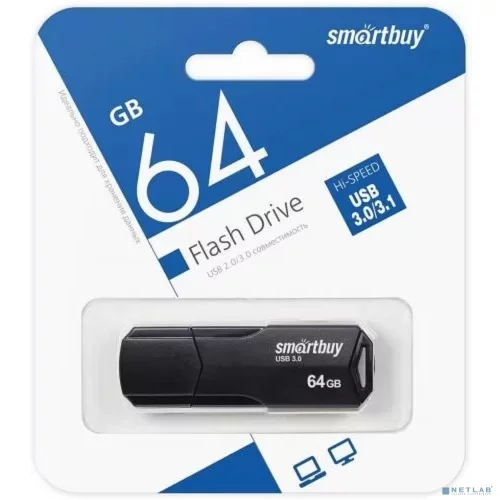 Smartbuy USB Drive 64GB CLUE Black (SB64GBCLU-K3) UFD 3.0/ 3.1
