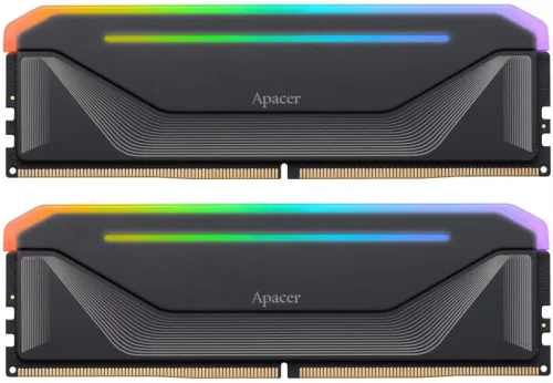Оперативная память Apacer DDR5 32GB 7200MHz DIMM NOX RGB Black Gaming Memory (PC5-57600) CL34 1.45V Kit (2x16GB) (Retail) 2048*8 Heat Sink (Retail) 3 years (AH5U32G72C582NBAA-2)