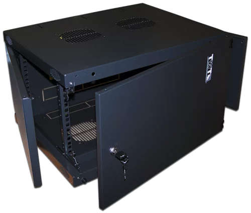Шкаф настенный Next, 9U 550x600, металлическая дверь, черный (TWT-CBWNM-9U-6X6-BK)