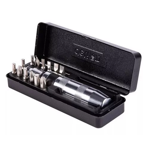 Ударно-поворотная отвертка с набором бит 13 шт Deli DL8901 (PH1, PH2x2, PH3, PH4, SL5, SL6, SL8, SL9, H4, H5, H6, H8), Cr-V, пласт. кейс