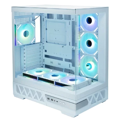 Корпус XASTRA Q700 7ARGB-FS-C10-UC White ATX/Aquarium/Screewless/7x120mm ARGB PWM Daisy Chain FS fans/Argb+PWM HUB 10port/Type C / Q700-7FS12A-C10-UC-WH фото 3