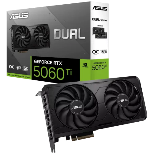 Видеокарта ASUS RTX5060Ti DUAL EVO OC 16GB GDDR7 128bit 3xDP HDMI 2FAN RTL (DUAL-RTX5060TI-O16G-EVO) (90YV0NQ0-M0NB00)