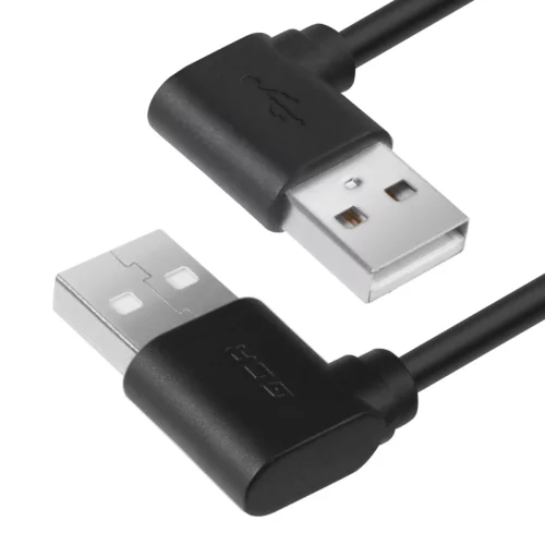 GCR Кабель 0.5m USB 2.0, AM угловой левый / AM угловой левый, 28/ 24 AWG (GCR-AUM5AM-BB2S-0.5M)