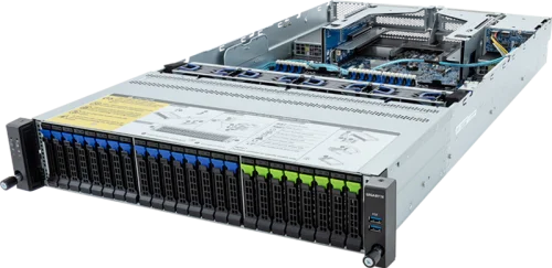 Шасси серверное Gigabyte Server Platform R283-S98 / 2U / 2xIntel (Gen 4/ 5) / 2xHS / 32xDIMM / 8xSFF NVMe/ SATA/ SAS + 16xSFF SATA/ SAS + 2xSFFSATA/ SAS / 2x1GbE / 2xOCP 3.0 / 4xFHHL / 2x2000W / Rails (R283-S98-AAJ2)