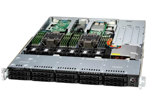 Серверная платформа/ SYS-121C-TN10R (bundle11): 1U / 2x LGA-4677 / 16x DDR5 RDIMM / 10x 2.5 NVMe*/SAS*/SATA / 2x PCIe 5.0 x16 FHHL / 2x PCIe 5.0 x4 NVMe M.2 / 1x 2-Port 1GbE RJ45 / TPM / 2x 860W Power