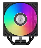 Кулер для процессора/ PCCooler RT500 Digital ARGB BK (240W, 4-pin PWM, LED temp., 152mm, Al/Cu, 5x6mm, ARGB, 1x120mm, 73.32CFM, 34.9dBA, 2200RPM, S: 1851/1700/1200/115X, AM5/AM4, black)