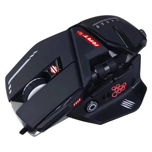 Мышь игровая Mad Catz R.A.T. 6+, PMW3360, Omron, 11 кнопок, 12000 dpi, RGB подсветка (MR04DCINBL000-0)