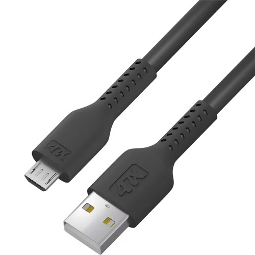 Кабель 1.0m MicroUSB, черный, черный ПВХ (4PH-R90062)