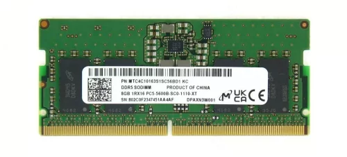 Модуль памяти Micron 8GB DDR5 SODIMM 1Rx16 5600MHz (MTC4C10163S1SC56BD1)