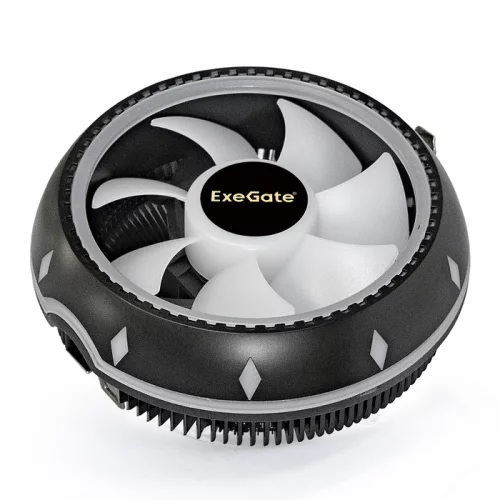 Exegate EX286156RUS Кулер ExeGate Dark Magic EE126M-PWM.RGB (Al black coating, LGA775/ 1150/ 1151/ 1155/ 1156/ 1200/ 1700/ AM2/ AM2+/ AM3/ AM3+/ AM4/ FM1/ FM2/ 754/ 939/ 940,TDP100W,Fan120mm,PWM, 900-2000RPM, Hydro b фото 2