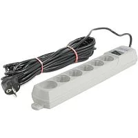 Сетевой фильтр Pilot S 6 розеток (5 евро + 1 б/зазем.) 10 м/ Surge protector ZIS Pilot S 10m, 6 outlets (5+1), white (PILOT S10M)