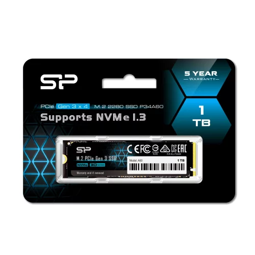 Твердотельный накопитель SSD Silicon Power P34A60 1Tb PCIe Gen3x4 M.2 PCI-Express (PCIe) SP001TBP34A60M28 фото 2