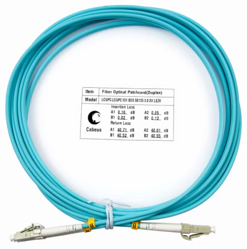 Cabeus FOP-50-LC-LC-3m Шнур оптический duplex LC-LC 50/ 125 mm OM3 3м LSZH