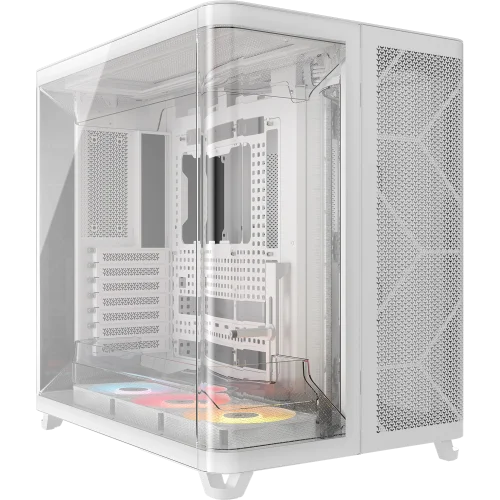 Корпус без блока питания/ Case Corsair AIR 5400 RS-R ARGB, Midi-Tower, TG, 3x120mm ARGB reverse fans, 2xUSB-A 3.2, 1xUSB 3.2 Type-C, E-ATX, ATX, mATX, mITX White (CC-9011319-WW)