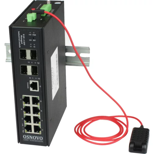 Промышленный коммутатор Gigabit Ethernet OSNOVO SW-70804/ILS Промышленный управляемый (L2+) коммутатор Gigabit Ethernet на 8GE RJ45 + 4 GE SFP порта с функцией мониторинга температуры/ влажности/ напряжения. Порты: 8 x GE (10/100/1000Base-T)