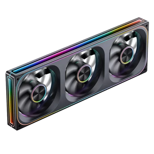Кулер для корпуса/ Case Cooler JONSBO ZA-360BR Reverse (3x120x120mm, 4-pin PWM, ARGB, 62.4CFM, 37.3dBA, 2400RPM, Black, Single-Frame RGB Fan Unit)