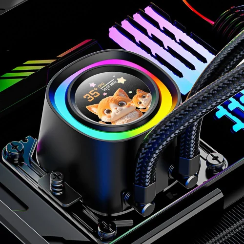 Вентилятор Cooler ID-Cooling FX360 LCD PE BLACK LCD SCREEN 350W/ all Intel/AMD/ no LED fan фото 12