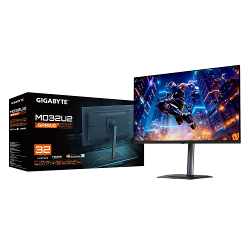 Монитор 31.5 Gigabyte MO32U2 EK Black (31,5 QD-OLED, 3840 x 2160, 240Hz, 2xHDMI 2.1, DP 1.4, 3xUSB 3.2, USB Type-C (18Вт), 0,03 ms,178°/ 178°, 250 нит (типичная), 1000 нит (пиковая), 1,5 М:1, Pivot) (20VM0-MO32U2BT-1EKR) фото 7