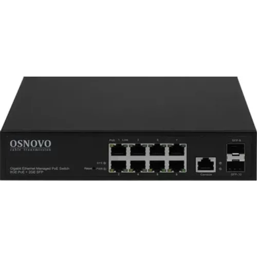 SW-80802/ L(150W) Управляемый L2 PoE коммутатор Gigabit Ethernet на 8 RJ45 PoE + 2 x GE SFP порта. (OSN-13595) фото 2