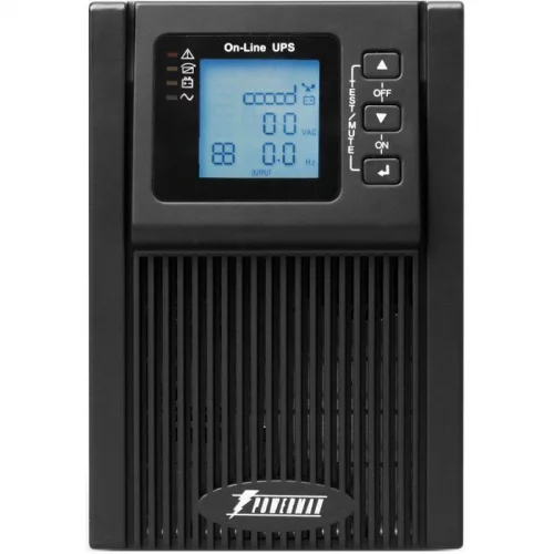 ИБП POWERMAN Online 1000, LCD, двойного преобразования, 1000ВА, 900Вт, 2 евророзетки с резервным питанием, USB, RS232, слот SNMP, разъем EPO, внешний (POWERMAN ONLINE 1000 PLUS)