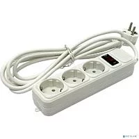 Exegate EX221181RUS Сетевой фильтр Exegate SP-3-3W (3 розетки, 3м, евровилка, белый)