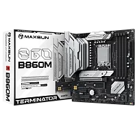 Материнская плата Maxsun MS-Terminator B860M B860, LGA1851, 4*DDR5, 1*PCIEx16, 1*PCIEx4, 1*PCIEx1, 3*M.2, 1*TypeC, 2*USB3.2Gen2, 2*USB3.2Gen1, 10*USB2.0, 4*SATA3.0, 2.5G, Type-C(DP), DP, HDMI, M-ATX, RTL (6940709661154)