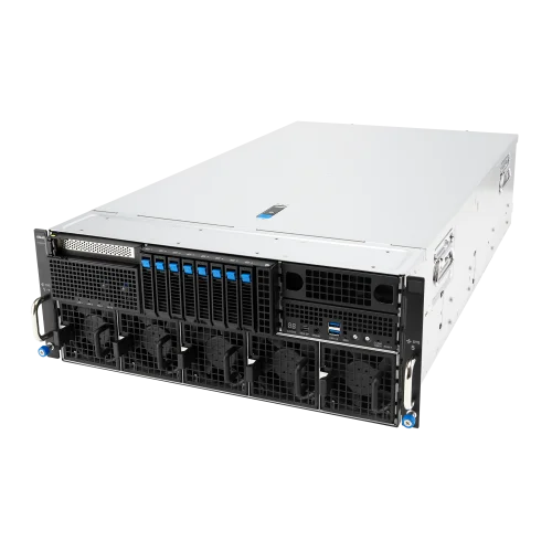 Серверная платформа/ ASUS ESC8000-E12P, 4U, 2 x LGA4710 350W, 32x DDR5 6400, 8 x 2.5 hsb NVMe, 2x M.2 (Gen 5 x4 22110), 8x PCIe x16 for dual-slot GPU, 5x PCIe x16 for NIC/ BlueField-3, 1x PCIex 16, (90SF0411-M00L20)