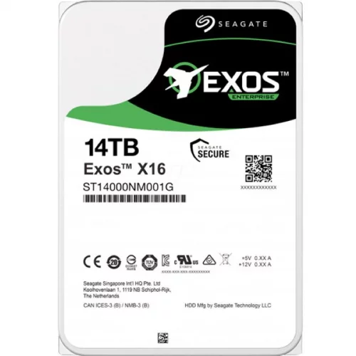Жесткий диск/ HDD Seagate SATA 14Tb Exos X16 6Gb/s 7200 256Mb 1 year warranty (replacement ST14000NM000J) (ST14000NM001G)