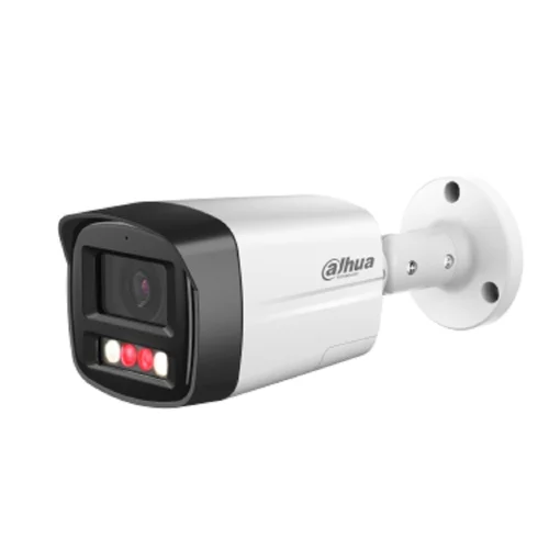 DAHUA DH-IPC-HFW2449TLP-S-PV-0360B Уличная цилиндрическая IP-видеокамера SmartDualLight 4Мп, 1/2.9” CMOS, объектив 3.6мм, видеоаналитика, микрофон+динамик, ИК 30м, LED 30м, IP67, металл