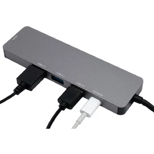 Gembird Док-станция Type-C 5в1: 3xUSB3.1, PD100W, HDMI, кабель 17см, алюминий (UHB-D1) фото 2