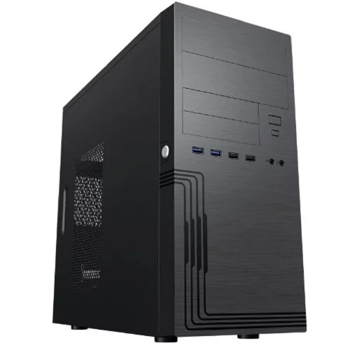 MiniTower Powerman ES555 Black PM-500ATX-F U3*2+U2*2 +2*combo Audio; additional HDD cage; intrusion switch; power button lock; Plastic Tooless part mATX (6184134)