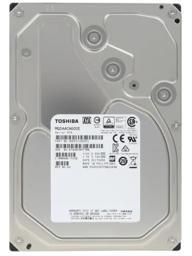 Жесткий диск/ HDD Toshiba SATA3 6TB 3.5 Server 7200 4Kn 128Mb for HUAWEI and standard servers 1 year warranty (MG04ACA600H)