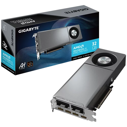 Видеокарта Gigabyte AI PRO R9700 AI TOP 32GB GDDR6 256bit 3xDP HDMI BLOWER RTL (GV-R9700AI TOP-32GD 1.1)