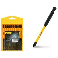 Набор торсионных бит для ударных шуруповертов 10шт Deli DL251150 PH2*150мм, сталь S2, пласт.кейс