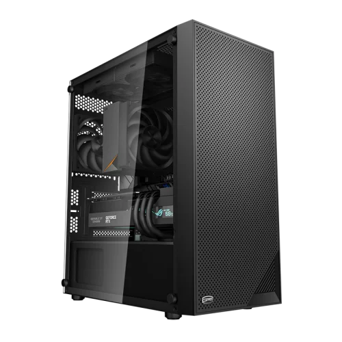 Корпус без блока питания/ Case PCCooler C3B310 BK, Mini-Tower, TG, Mesh, no fans, 2xUSB-A 2.0 + 1xUSB-A 3.0, mATX, mITX Black