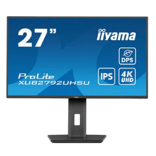 Монитор Iiyama 27 XUB2792UHSU-B6 16:9 3840x2160(UHD 4K) IPS, 60 Hz, 350 cd/ m2, H178°/ V178°, 1300:1, 80M:1, 16.7M, 4ms, HDMI, DP, USB-Hub, Height adj, Pivot, Tilt, Swivel, Speakers, 3Y, Black (XUB2792UHSU-B6)