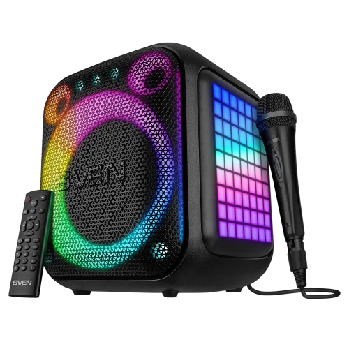 Колонка портативная SVEN PS-880 черный (110Вт, USB, Bluetooth, питание от сети/аккумулятора) (SV-022853)