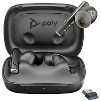 Гарнитура беспроводная/ Poly Voyager Free 60 UC Carbon Black Earbuds, BT700 USB A adapter, Basic Charge Case (7Y8H3AA)