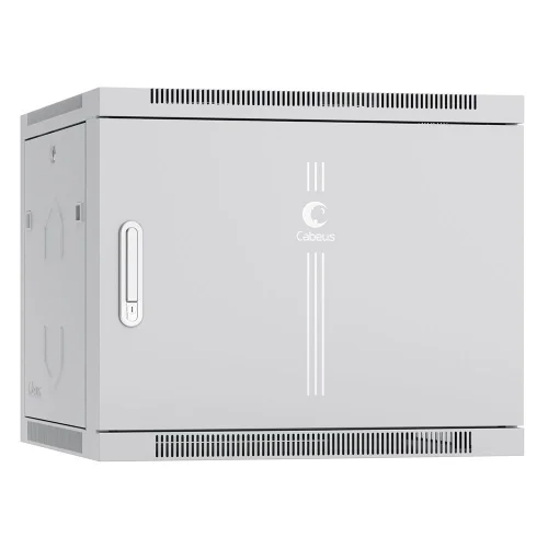 Cabeus SH-05F-9U60/45m Шкаф телекоммуникационный настенный 19 9U 600x450x501mm (ШхГхВ) дверь металл, цвет серый (RAL 7035)
