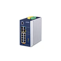 коммутатор/ PLANET IP30 Industrial L2+/L4 8-Port 1000T 802.3at PoE+ 2-port 100/1000X SFP + 2-port 10G SFP+ Full Managed Switch (-40 to 75 C, dual redundant power input on 48~56VDC terminal block, DIDO) (IGS-5225-8P2S2X)